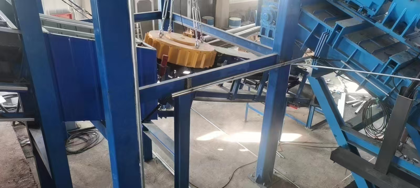 Belt conveyor equipment at the project site.